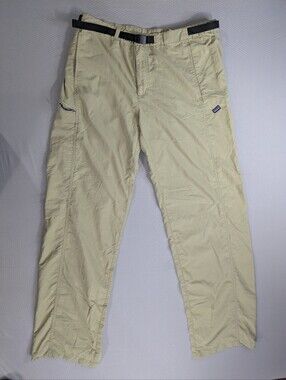 Patagonia Pants Mens Sz L Tan GI III Nylon Hiking Belted Outdoors 2014 55029